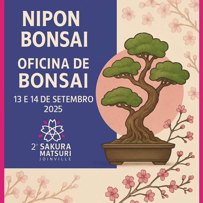 Oficina de Bonsai - Sakura Matsuri 13/09/2025  Kit Vaso plástico R$ 99,50 ou acrescente R$ 39,50 para Vaso Cerâmico