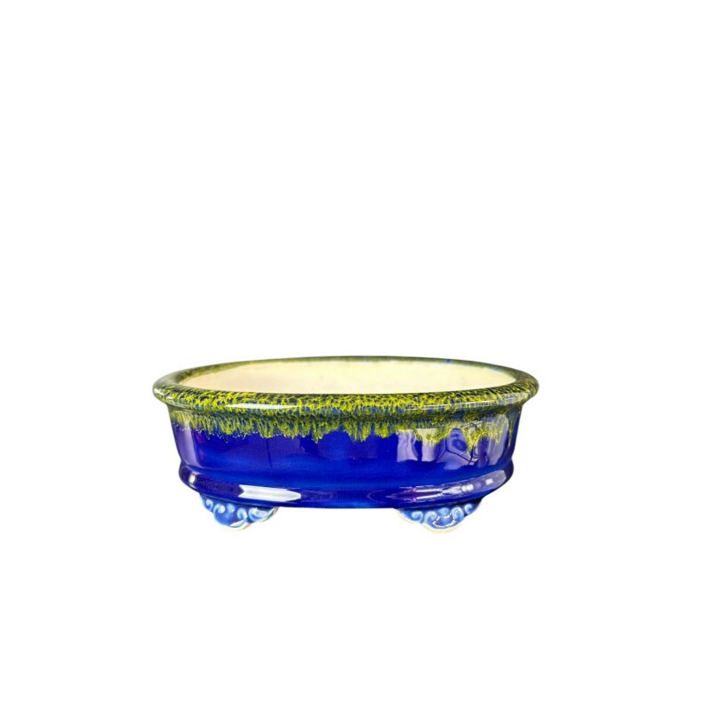 VASO OVAL CHINES 21x16x6,5 - XY59B - AZUL