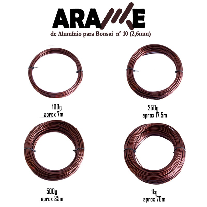 Arame de Aluminio para Bonsai nº 10 2,6mm