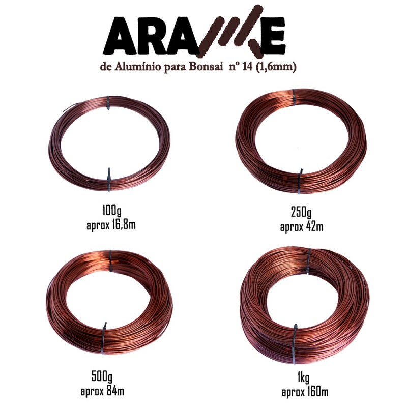 Arame de Aluminio para Bonsai nº 14 1,6mm 