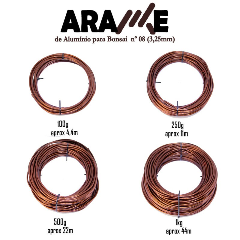 Arame de Aluminio para Bonsai nº 8 3,25mm